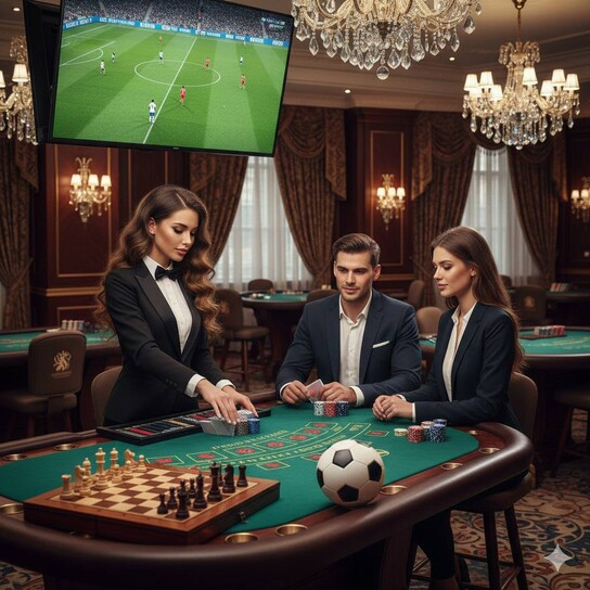 Luxurious online casino lobby showing various games and bonus offers